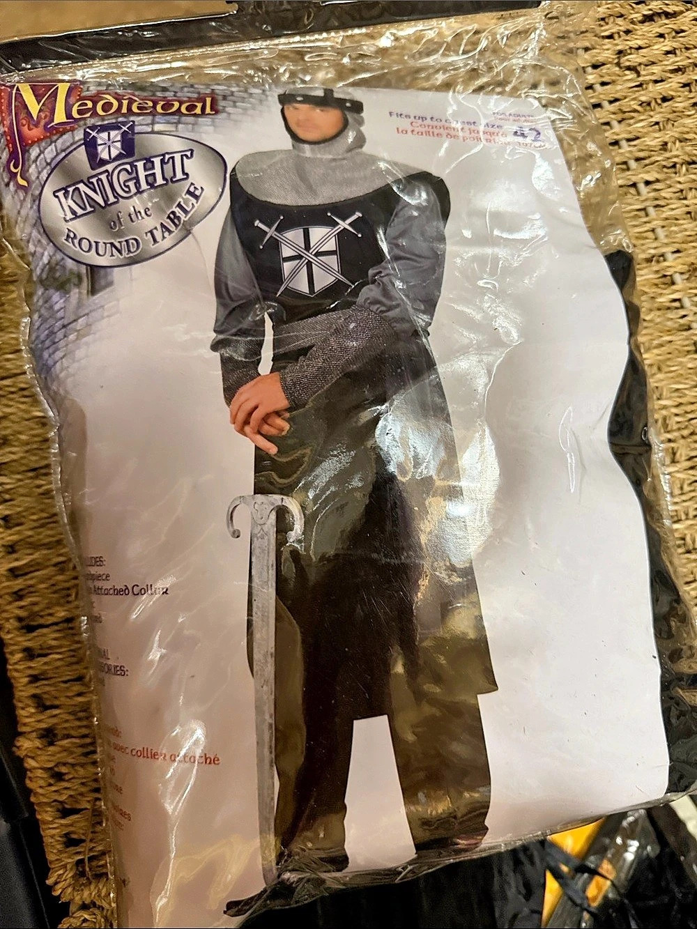 Medieval Collection Knight Round Table Knight Costume Black & Gray NWT One Size